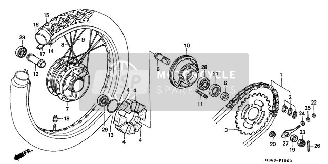 40544141850, Adjuster, L. Drive Chain, Honda, 1